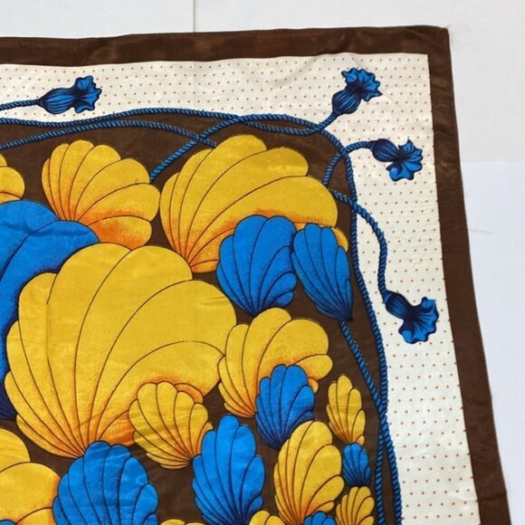 Vintage Print Square Scarf SZ 29.5x29 - Picture 9 of 11